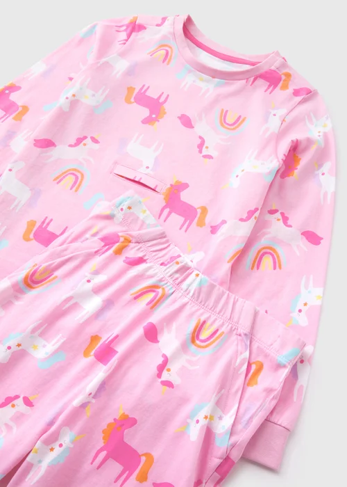 Girls Pink Easy Dress Unicorn Pyjama Set (1-13yrs) - 1 half year to 2 Image 2