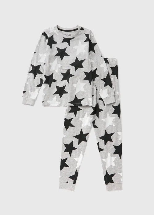 Boys Grey Easy Dress Star Pyjama Set (1-13yrs) - 1 half year to 2 Image 1