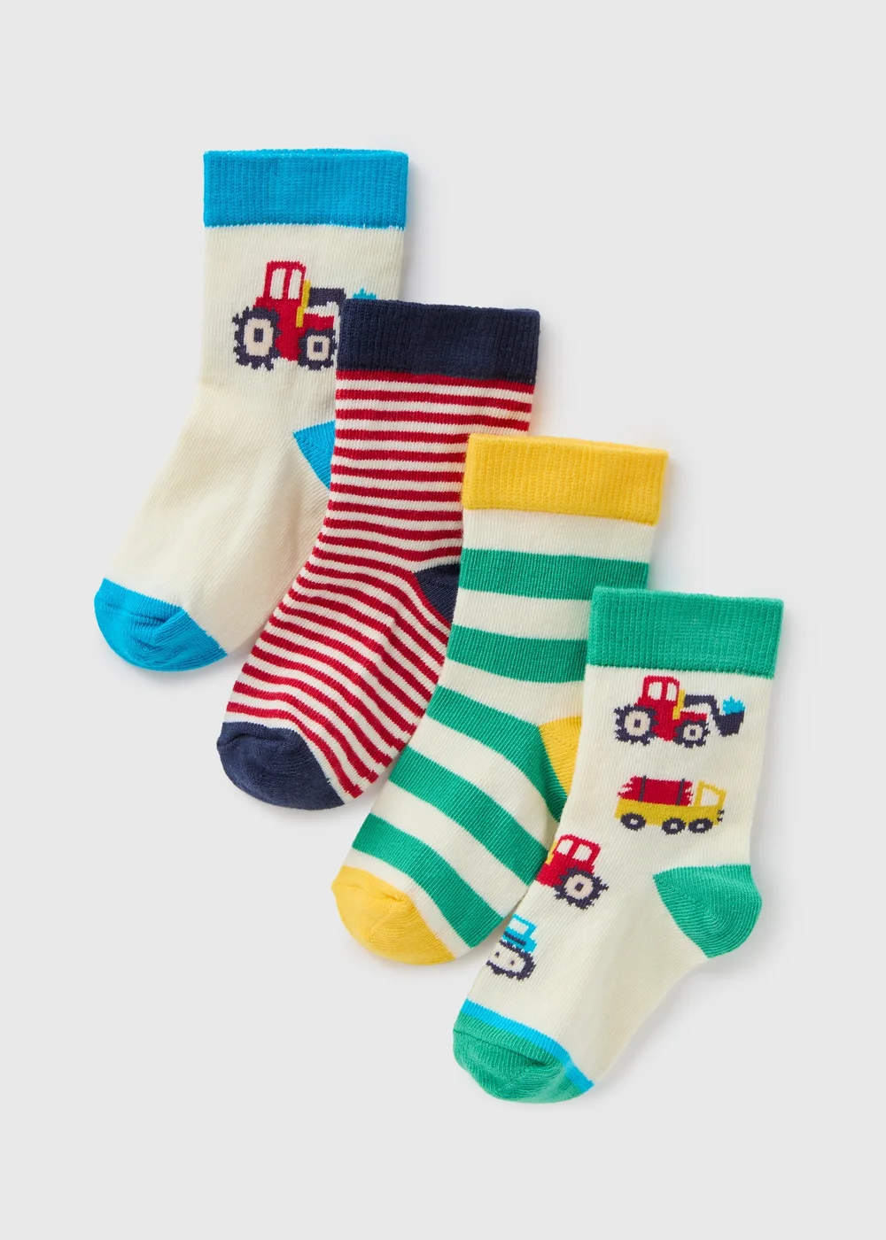 4 Pack Baby Transport Socks (Newborn-23mths) - Age 0 - 3 Months Image 1
