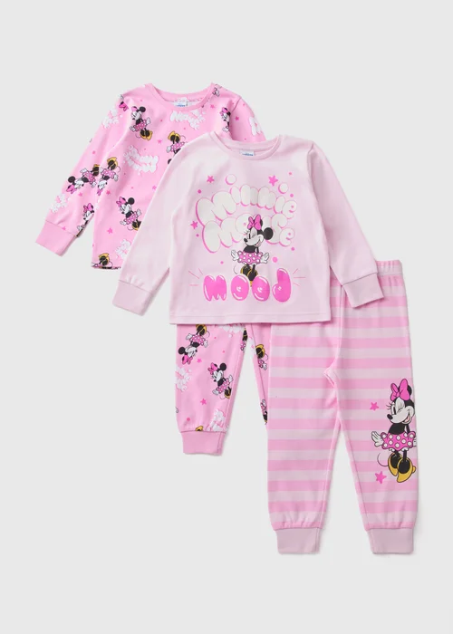 Disney Girls Pink Minnie Mouse Pyjama Sets (1-7yrs) - 1 half year to 2 Image 1
