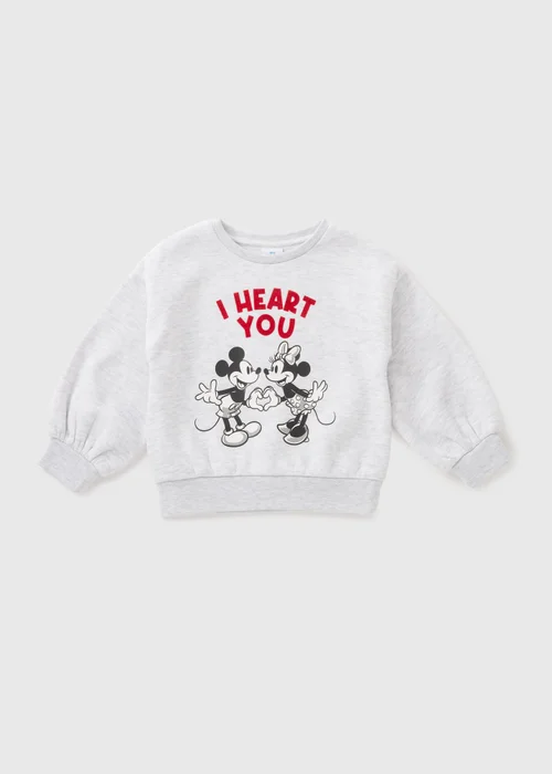 Disney Grey Minnie & Mickey Mouse Sweatshirt (1-7yrs) - 1-1.5 Yrs Image 1