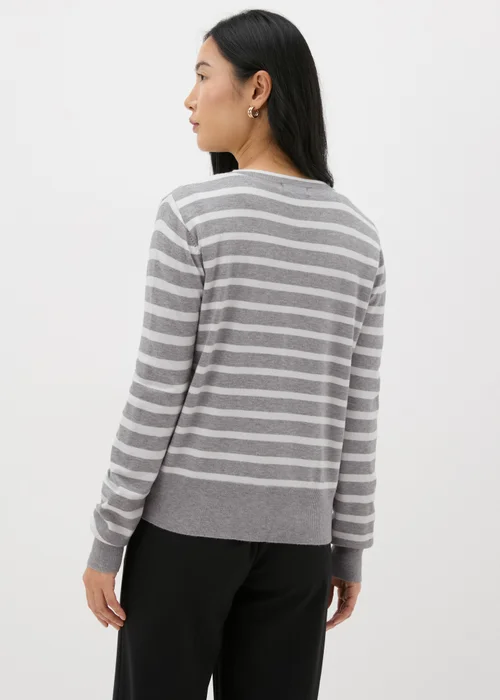 Et Vous Grey Stripe Knit Cardigan - 8 Image 2