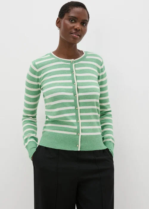 Et Vous Green Stripe Knit Cardigan - 8 Image 1