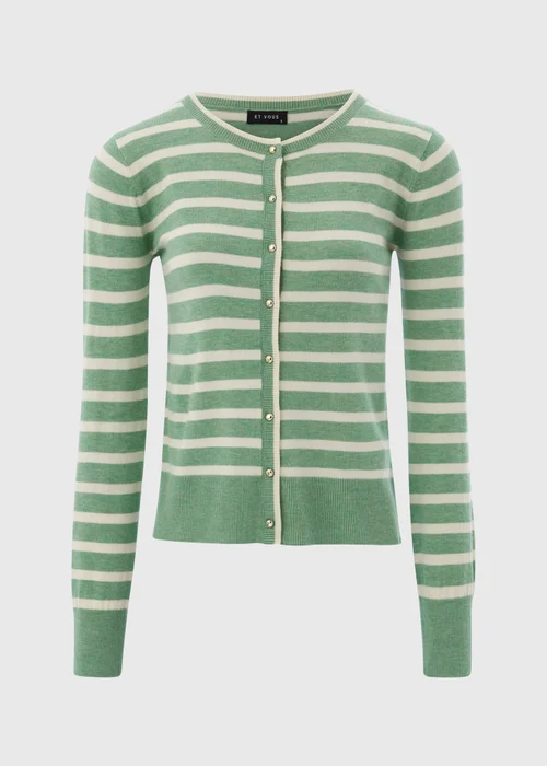 Et Vous Green Stripe Knit Cardigan - 8 Image 4