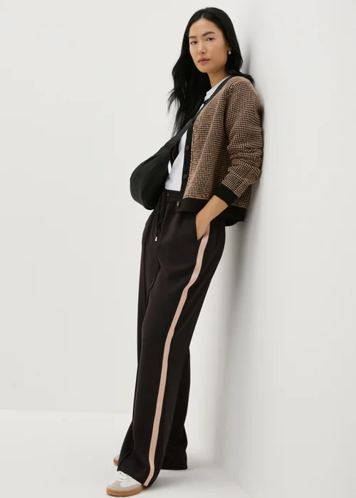 Et Vous Black Side Stripe Wide Leg Trousers - 8 Image 1