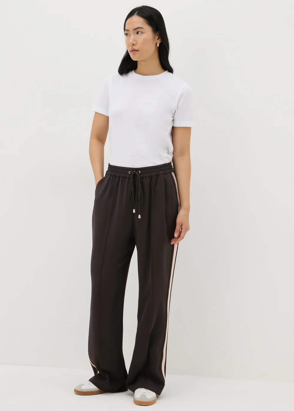 Et Vous Black Side Stripe Wide Leg Trousers - 8 Image 2