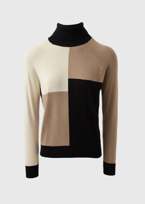 Et Vous Black Colour Block Roll Neck Jumper - 8 Image 4