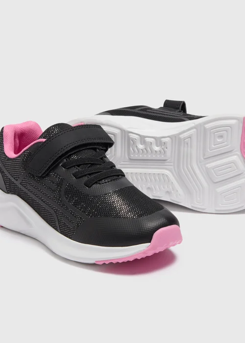 Girls Black Sparkle Trainers (Younger 10-Older 5) - Size 1 Image 2