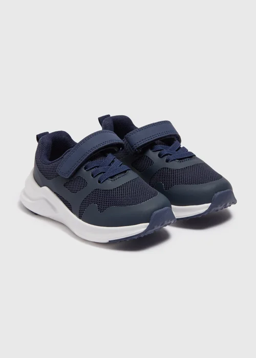 Boys Navy Trainers (Younger 4-12) - Size 4 Infants Image 1