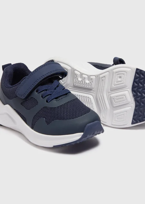 Boys Navy Trainers (Younger 4-12) - Size 4 Infants Image 2