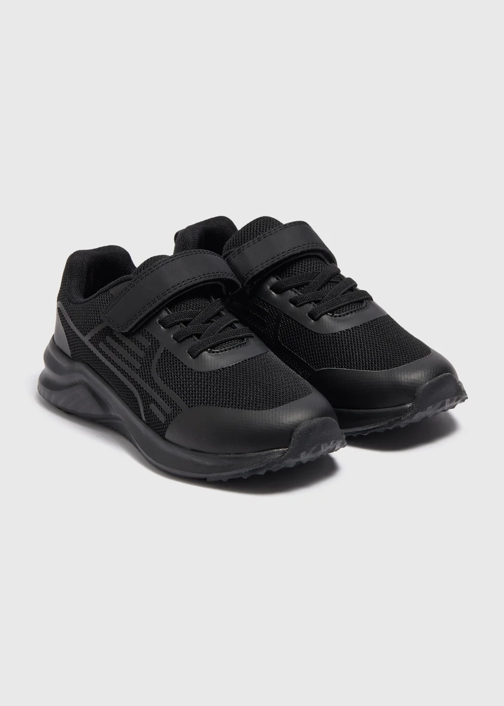 Boys Black Mesh Trainers (Younger 10-Older 5) - 1 Image 1
