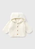 Baby Cream Borg Lined Cardigan (Newborn-23mths) - Up to 1 Month Image 1