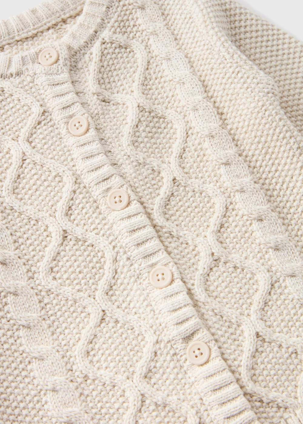 Baby Cream Knitted Cardigan (Newborn-23mths) - 0-3 months Image 2