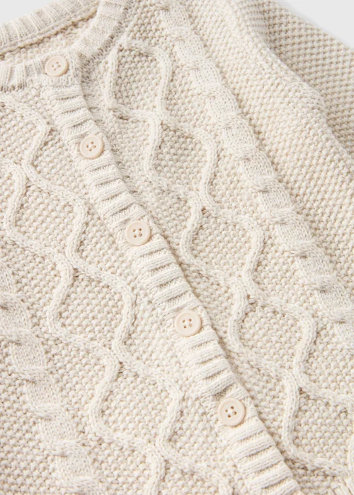 Baby Cream Knitted Cardigan (Newborn-23mths) - 0-3 months Image 2