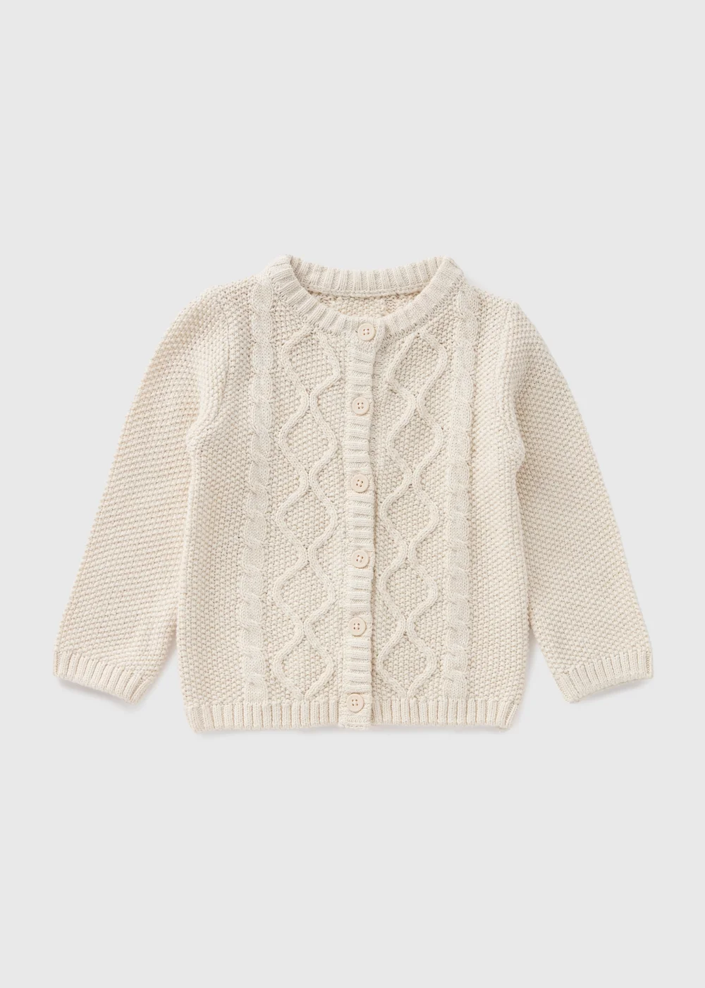 Baby Cream Knitted Cardigan (Newborn-23mths) - 0-3 months Image 1