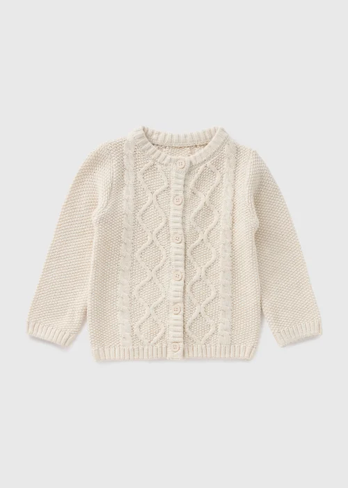Baby Cream Knitted Cardigan (Newborn-23mths) - 0-3 months Image 1