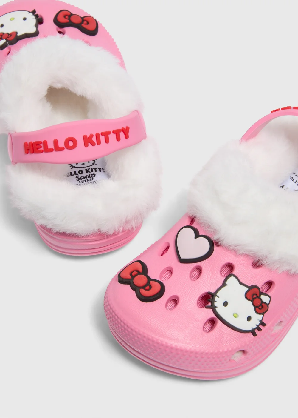 Hello Kitty Kids Pink Faux Fur Clogs (Young 6-Older 13) - Size 6 - 7 infants Image 2