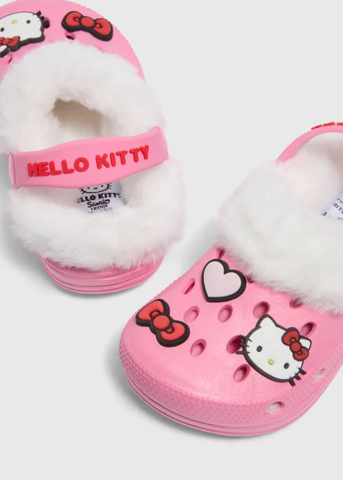 Hello Kitty Kids Pink Faux Fur Clogs (Young 6-Older 13) - Size 6 - 7 infants Image 2