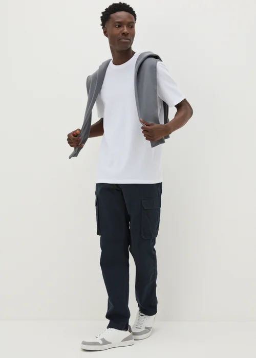 White Textured T-Shirt - S Image 3