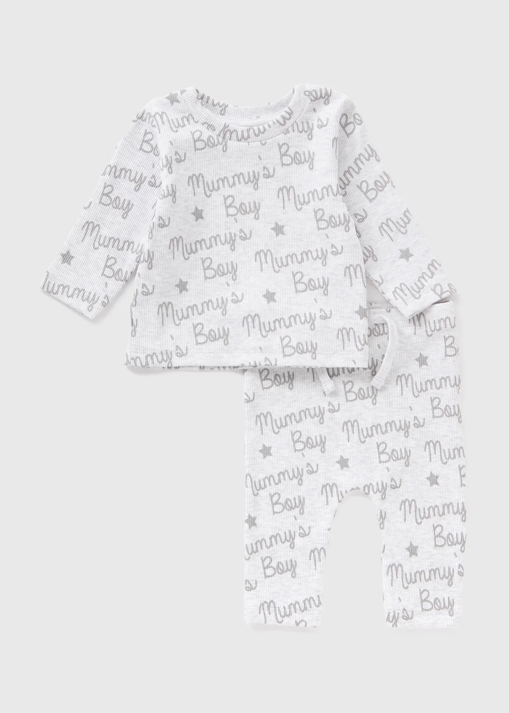 Baby Grey Mummy's Boy Top & Trousers Set (Newborn-23mths) - 0-3 months Image 1