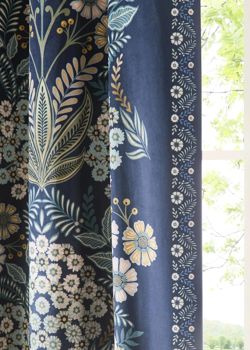 Appletree Heritage Evelina Lined Navy Eyelet Curtains - 66W X 54D (168x137cm) Image 3