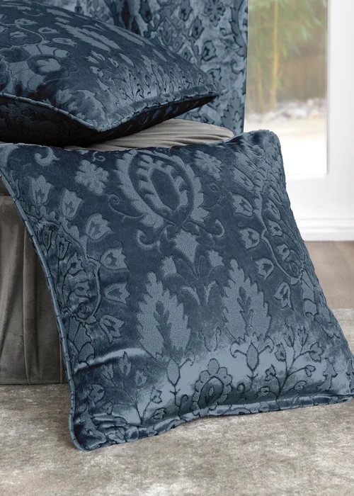 Curtina Trinity Jacquard Blue Filled Cushion (43cm x 43cm) - 43W X 43D Image 1
