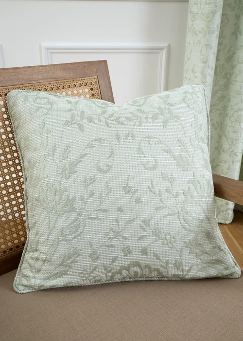 Curtina Marple Jacquard Green Filled Cushion (43cm x 43cm) - 43W X 43D Image 1