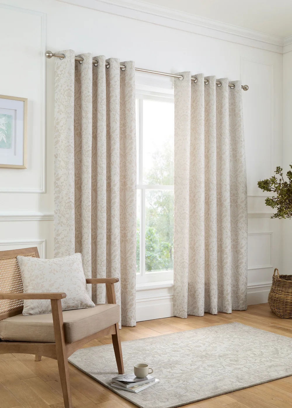 Curtina Marple Jacquard Natural Filled Cushion (43cm x 43cm) - 43W X 43D Image 2