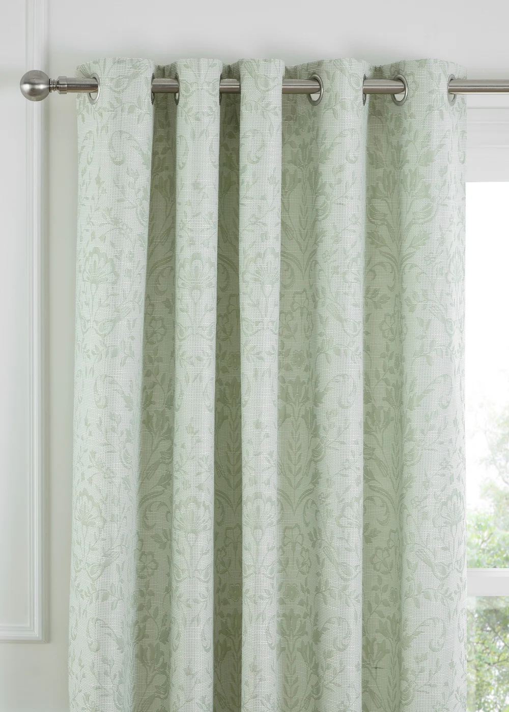 Curtina Marple Thermal Green Eyelet Curtains - 66W X 54D (168x137cm) Image 2