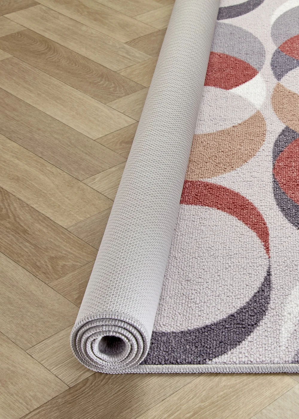 Fusion Sander Non-Slip Red Washable Rug - 120 x 180cm Image 5