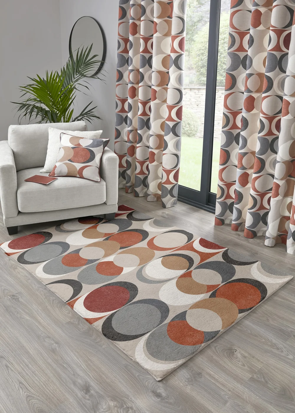 Fusion Sander Non-Slip Red Washable Rug - 120 x 180cm Image 2