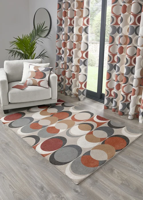 Fusion Sander Non-Slip Red Washable Rug - 120 x 180cm Image 2