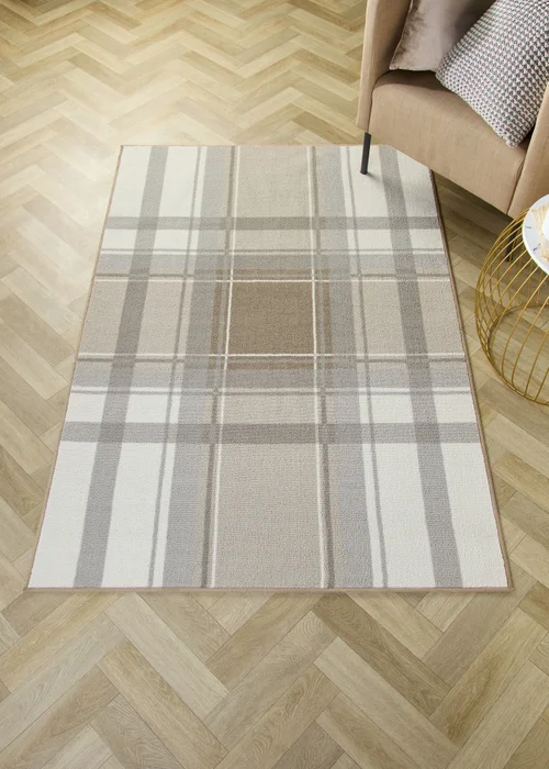 Fusion Balmoral Check Non-Slip Natural Washable Rug - 120 x 180cm Image 1