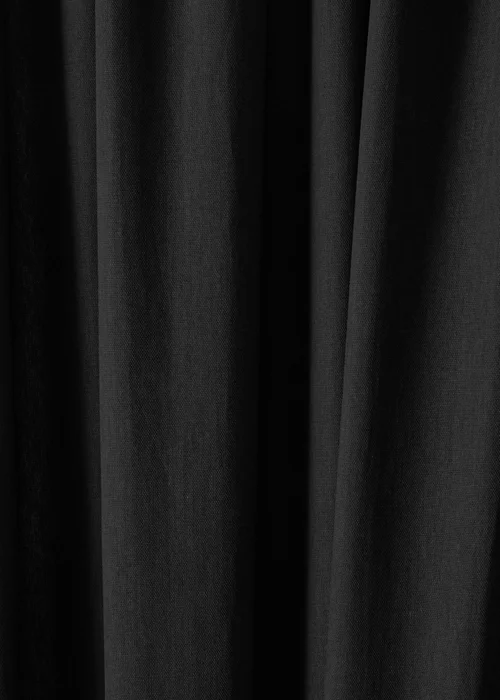 Fusion Dijon Blackout / Thermal Insulated Black Pencil Pleat Curtains - 46W X 54D (116x137cm) Image 4
