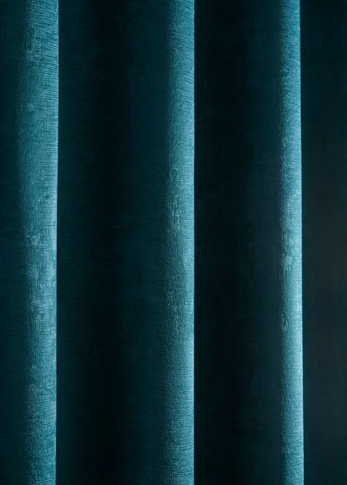 Fusion Strata Dim out Woven Green Eyelet Curtains - 46W X 54D (116x137cm) Image 3
