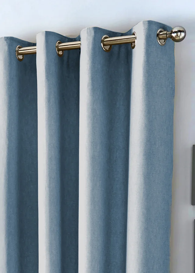 Fusion Sorbonne Light Blue Eyelet Curtains