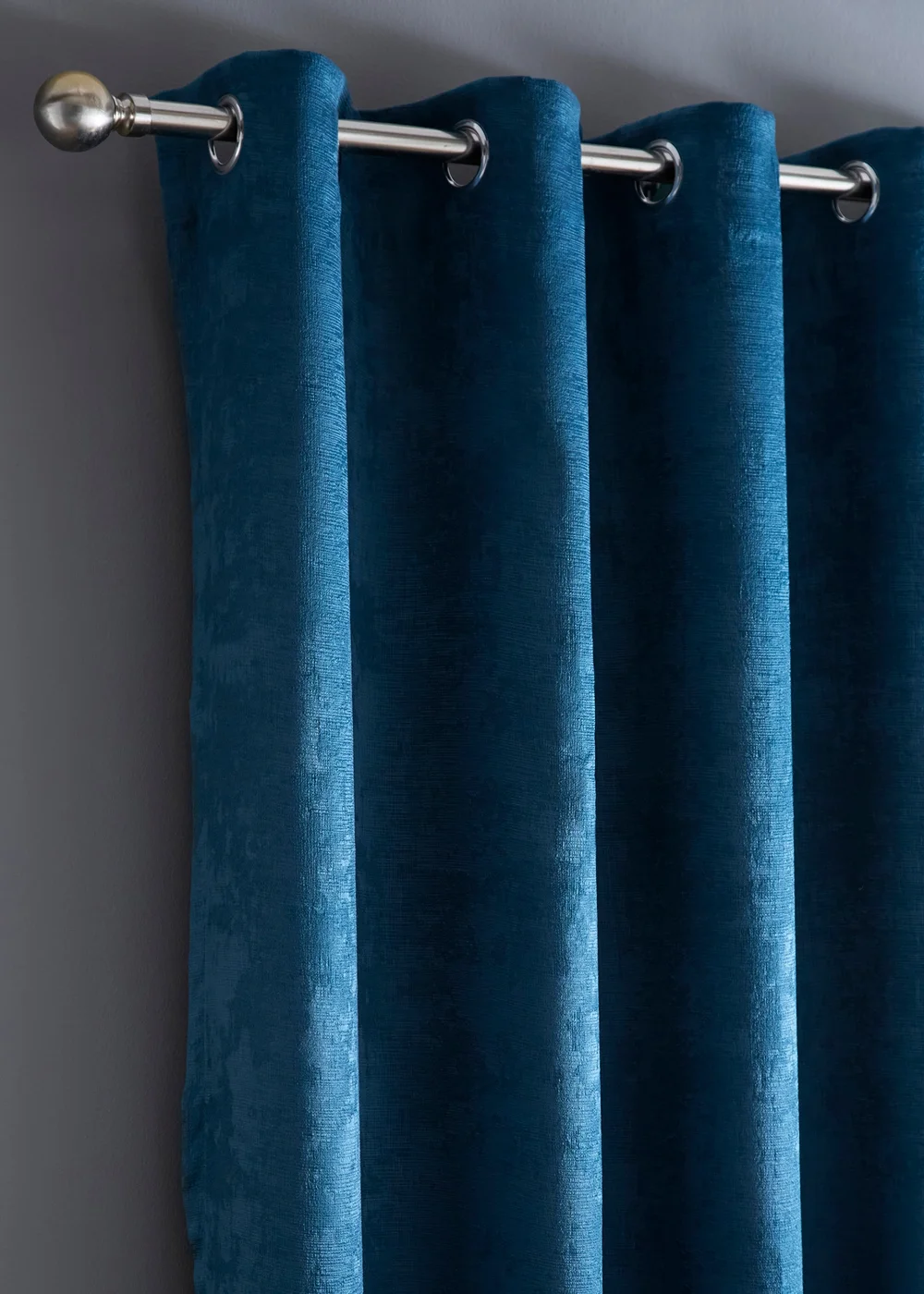 Fusion Strata Dim out Woven Blue Eyelet Curtains - 46W X 54D (116x137cm) Image 2