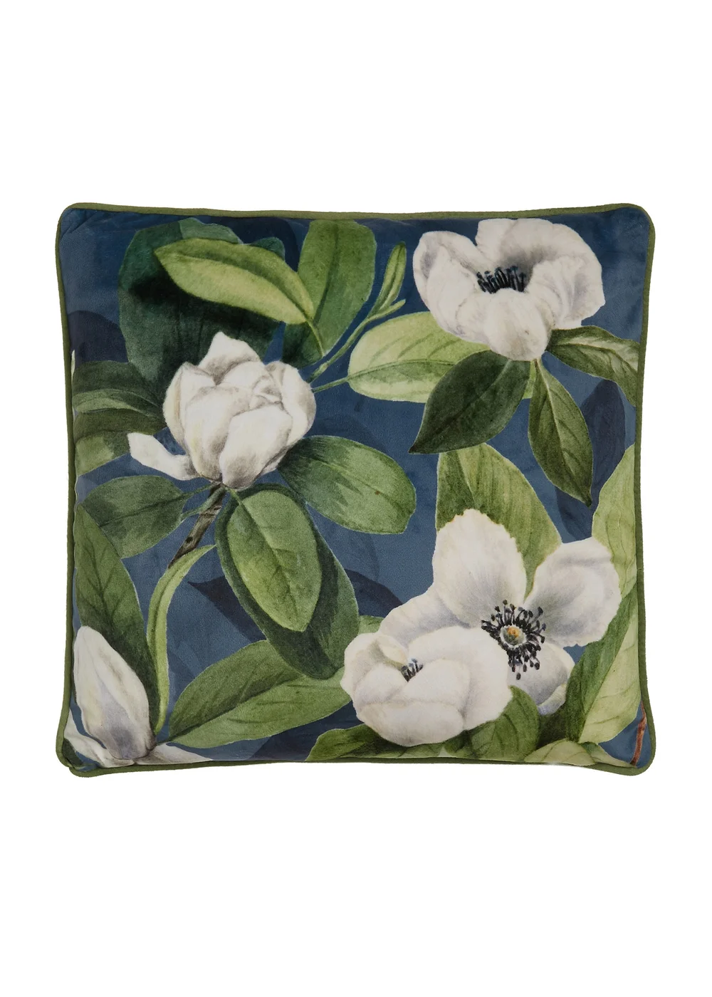 Soiree Alaya Blue Velvet Filled Cushion (43cm x 43cm) - 43W X 43D Image 1