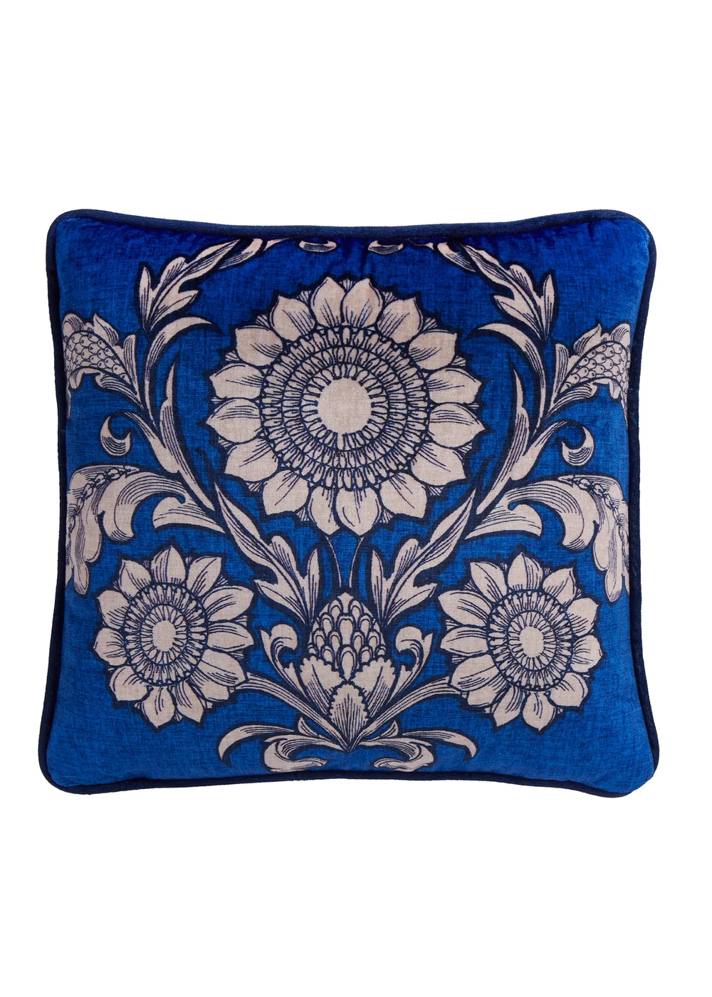 Laurence Llewelyn-Bowen Romilly Blue Filled Cushion (43cm x 43cm) - 43W X 43D Image 2