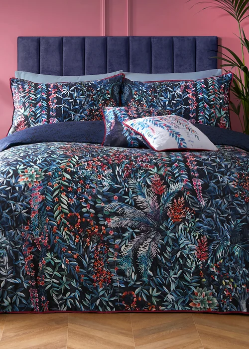 Soiree Tessa Navy Velvet Filled Cushion (43cm x 43cm) - 43W X 43D Image 3