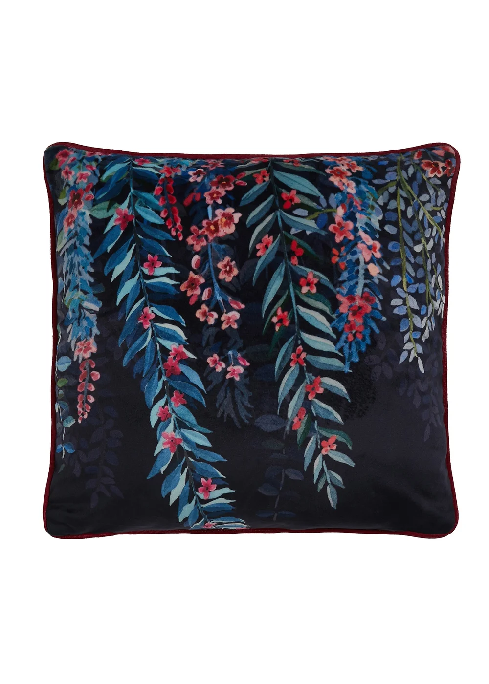 Soiree Tessa Navy Velvet Filled Cushion (43cm x 43cm) - 43W X 43D Image 1