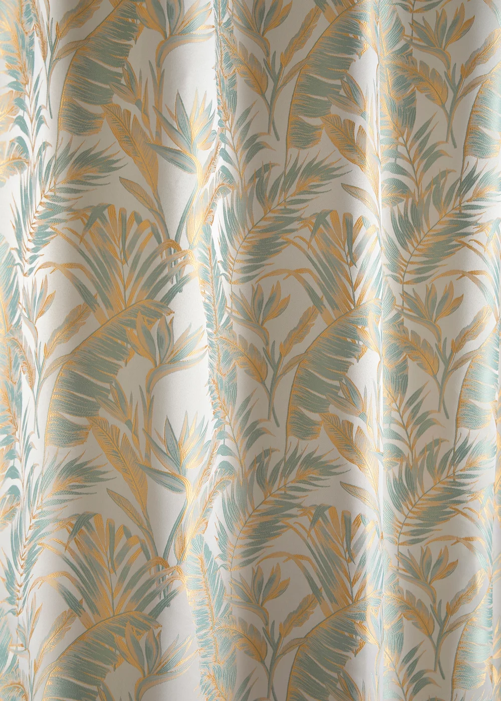 Laurence Llewelyn-Bowen Paradise Palm Jacquard Blue Eyelet Curtains - 46W X 54D (116x137cm) Image 3