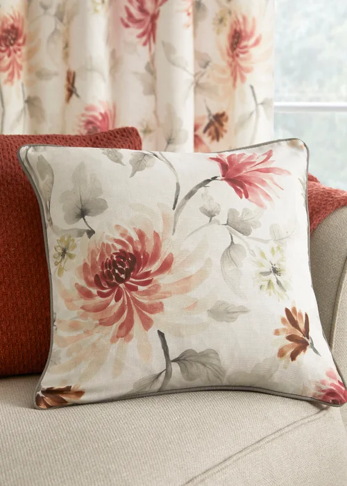 Dreams & Drapes Curtains Nadia Red Filled Cushion (43cm x 43cm) - 43W X 43D Image 2