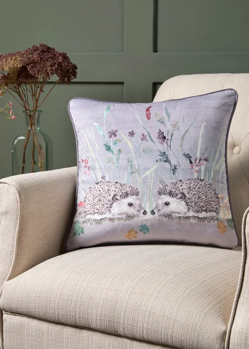 Dreams & Drapes Lodge Colville Hedgehog Grey Filled Cushion (43cm x 43cm) - 43W X 43D Image 1