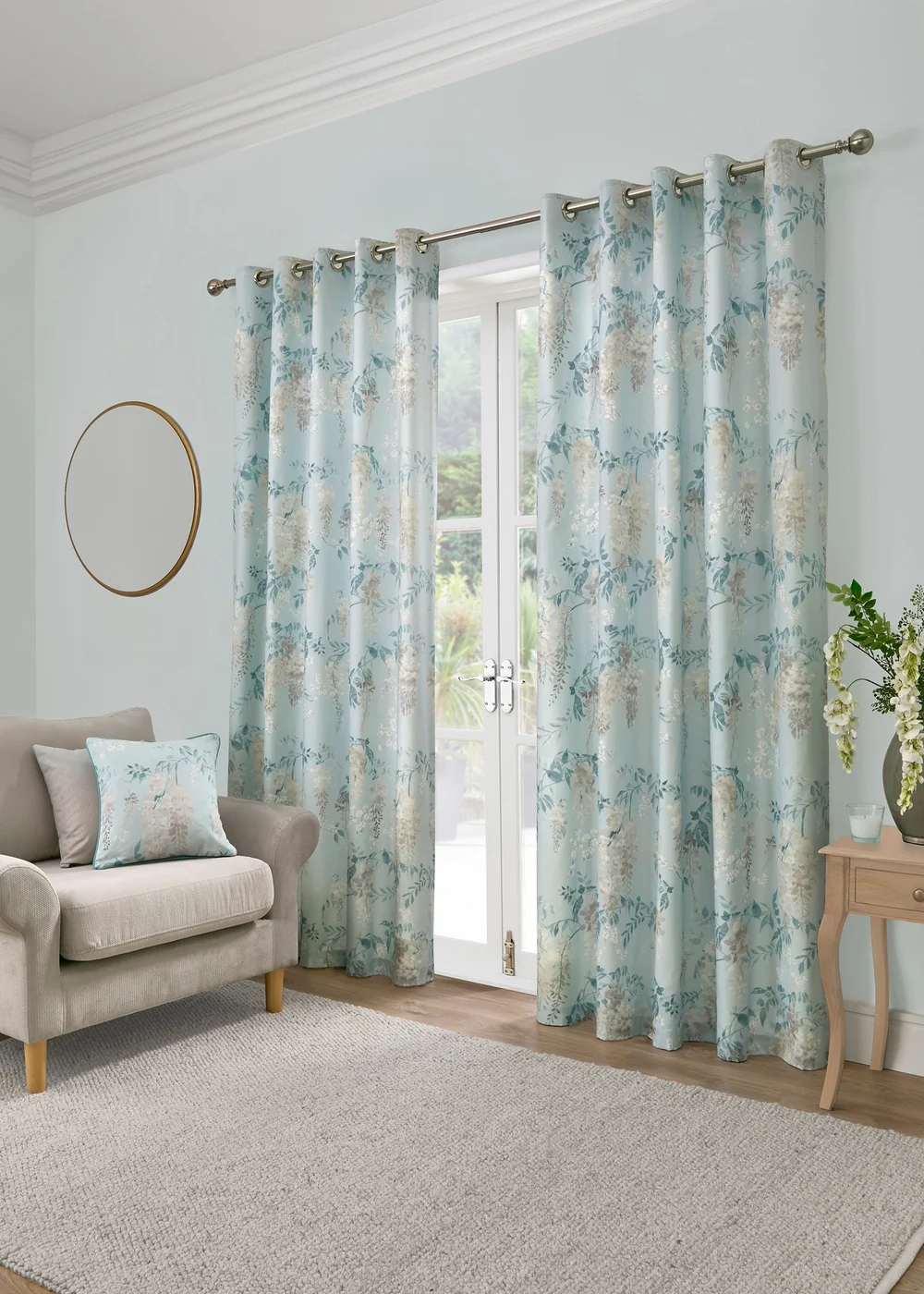 Dreams & Drapes Curtains Wisteria Blue Filled Cushion (43cm x 43cm) - 43W X 43D Image 3