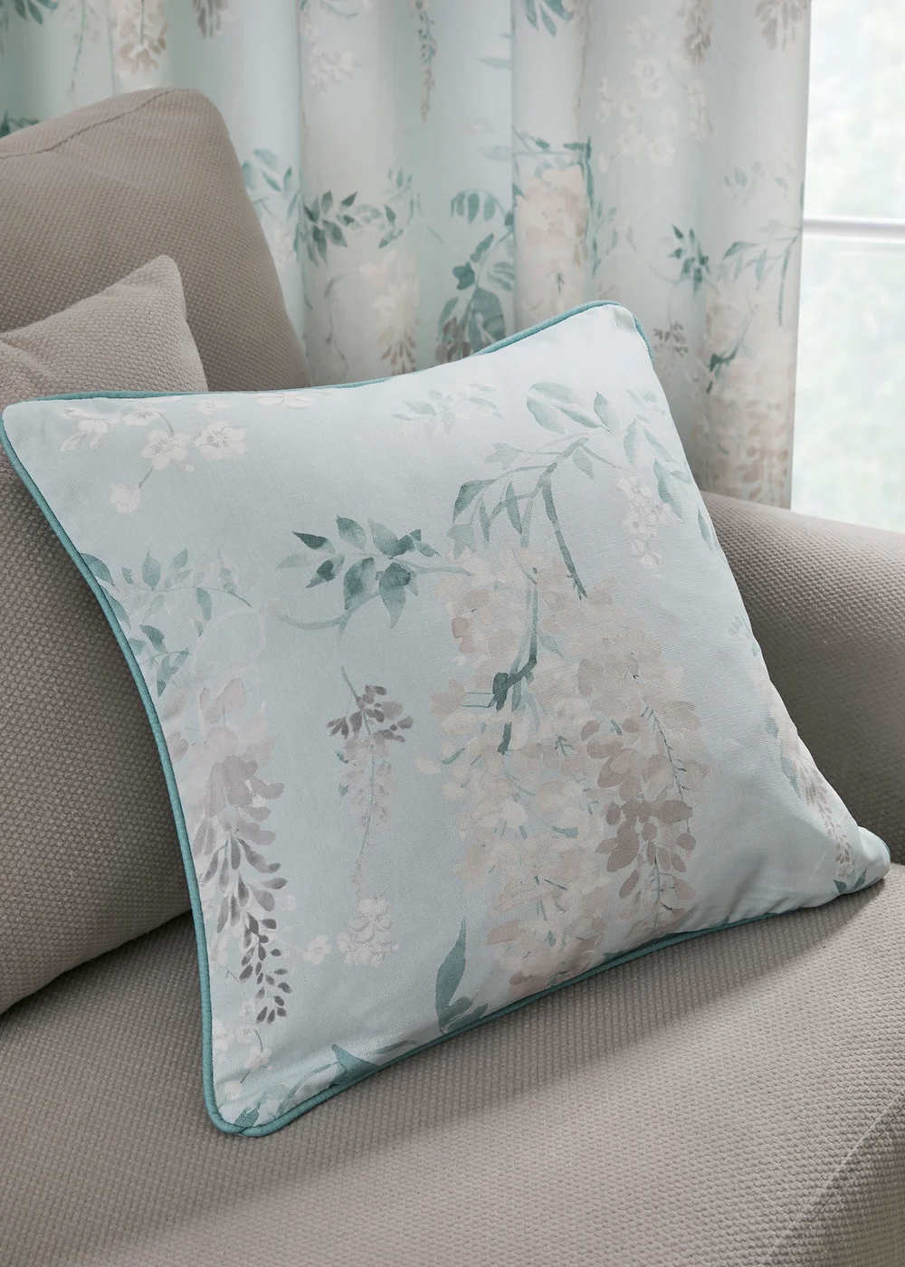 Dreams & Drapes Curtains Wisteria Blue Filled Cushion (43cm x 43cm) - 43W X 43D Image 2