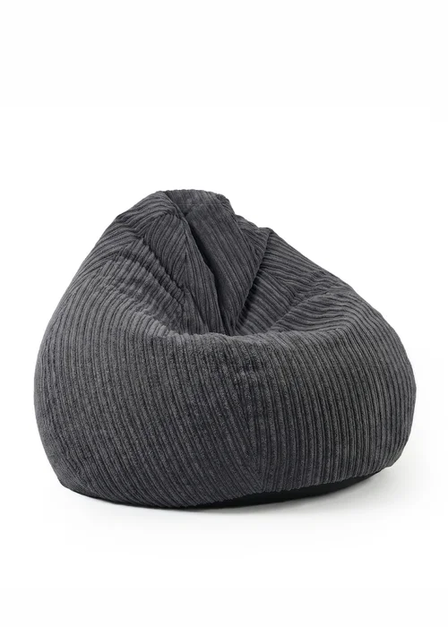 rucomfy Jumbo Cord Slouchbag Grey Beanbag - One Size Image 4