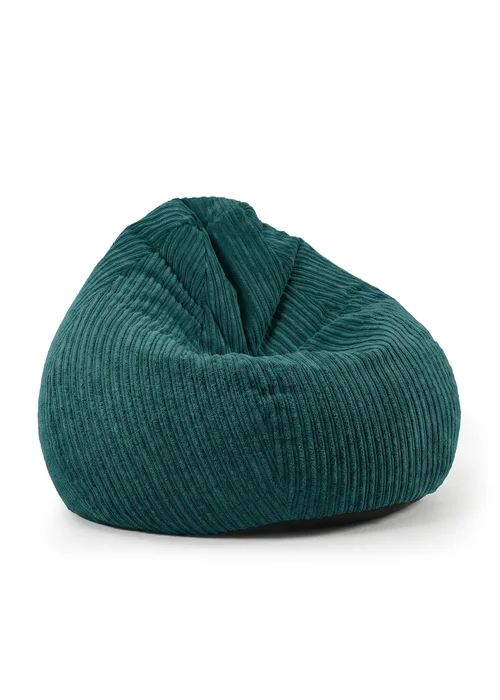 rucomfy Jumbo Cord Slouchbag Teal Beanbag - One Size Image 4