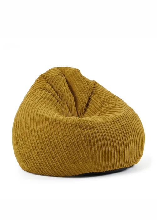 rucomfy Jumbo Cord Slouchbag Mustard Beanbag - One Size Image 4