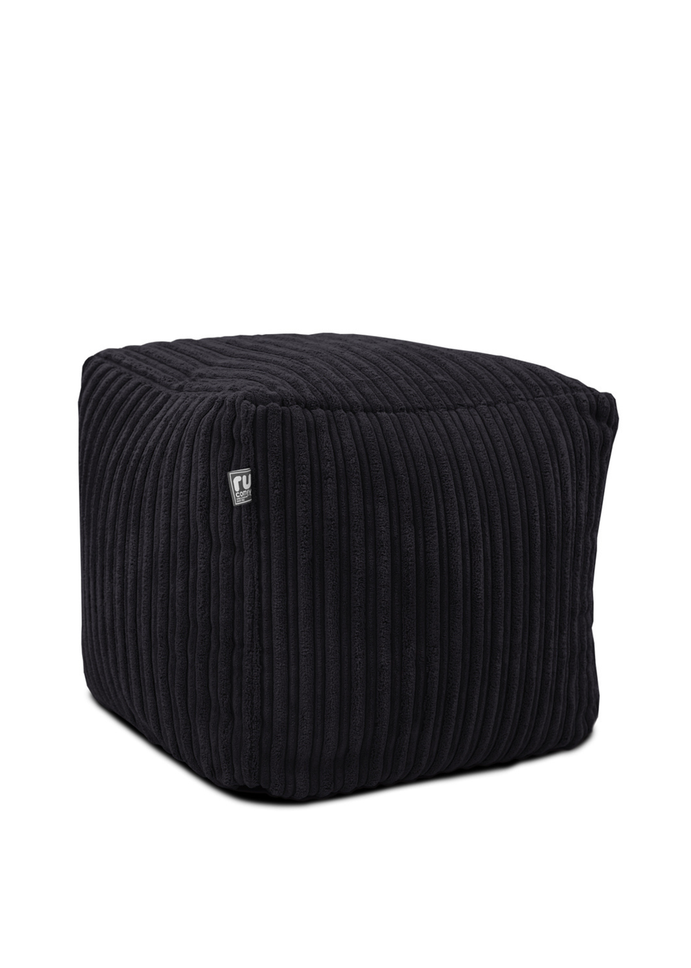 rucomfy Jumbo Cord Cube Black Beanbag - One Size Image 4